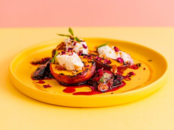 BBQ Grilled Summer Fruits with Maple and Bourbon