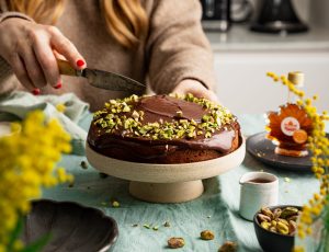 Chocolate Maple Pistachio Cake