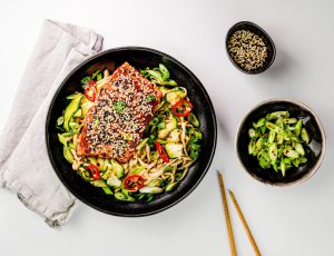 Maple Soba Noodles with Salmon