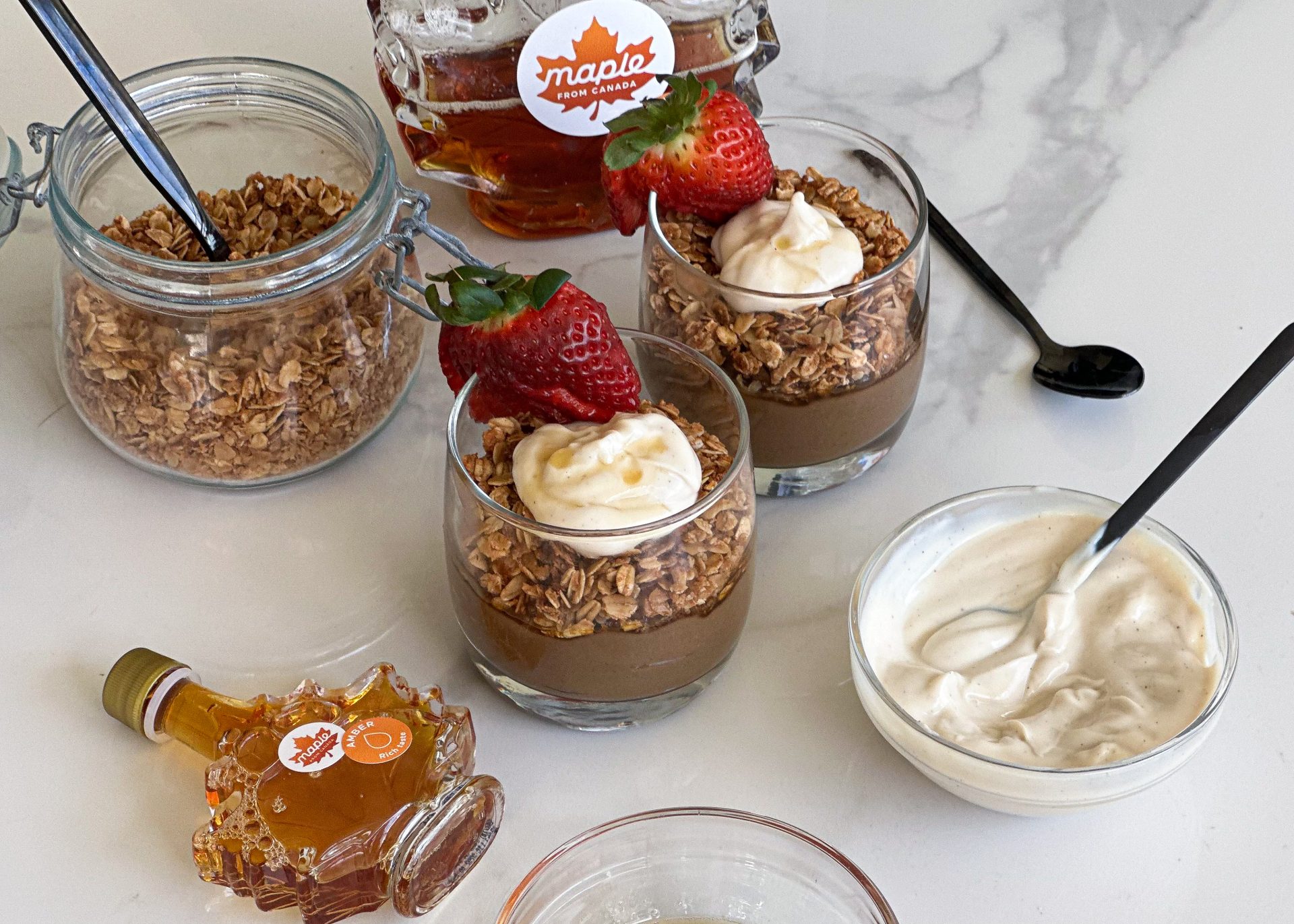 @Chloeevegan, Chloe's Avocado Chocolate Mousse with a Maple Coconut Granola - Maple from Canada