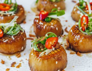 Maple Soy Mushroom Scallops